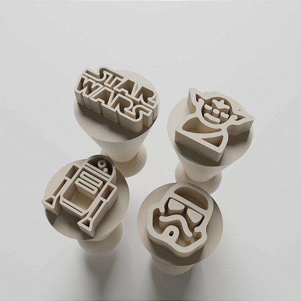 Kit com 04 Carimbos para docinhos/brigadeiro - Star Wars 1