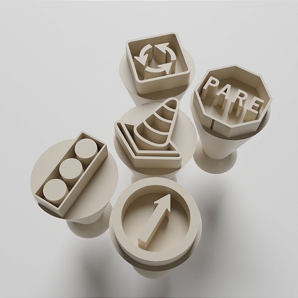 Kit com 05 Carimbos para docinhos/brigadeiro - Sinalização 1