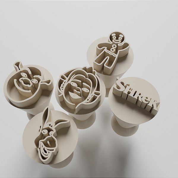 Kit com 05 Carimbos para docinhos/brigadeiro - Shrek 1