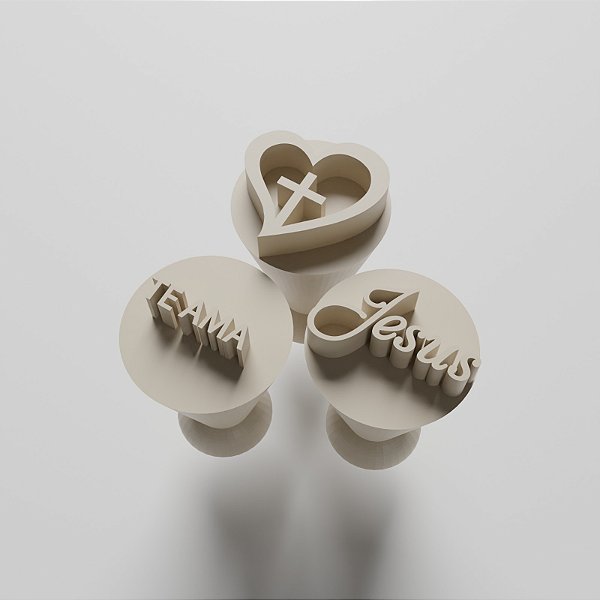 Kit com 03 Carimbos para docinhos/brigadeiro - Jesus