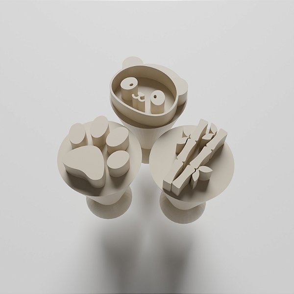 Kit com 03 Carimbos para docinhos/brigadeiro - Panda