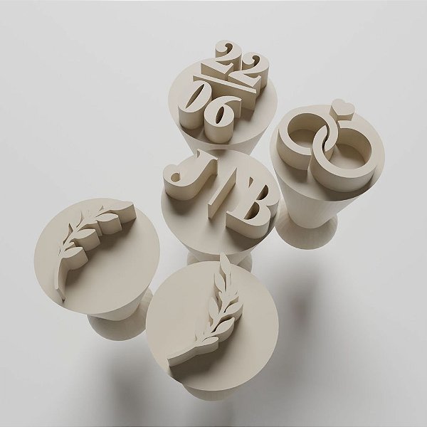 KIT 05 CARIMBOS PARA DOCINHINHOS/BRIGADEIRO - CASAMENTO PERSONALIZADO