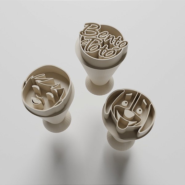 Kit com 03 Carimbos para docinhos/brigadeiro - Bento e Totó