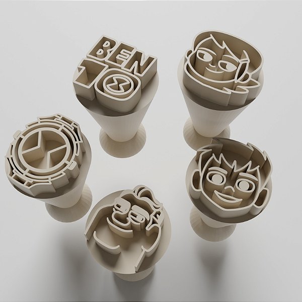 Kit com 05 Carimbos para docinhos/brigadeiro - Ben 10