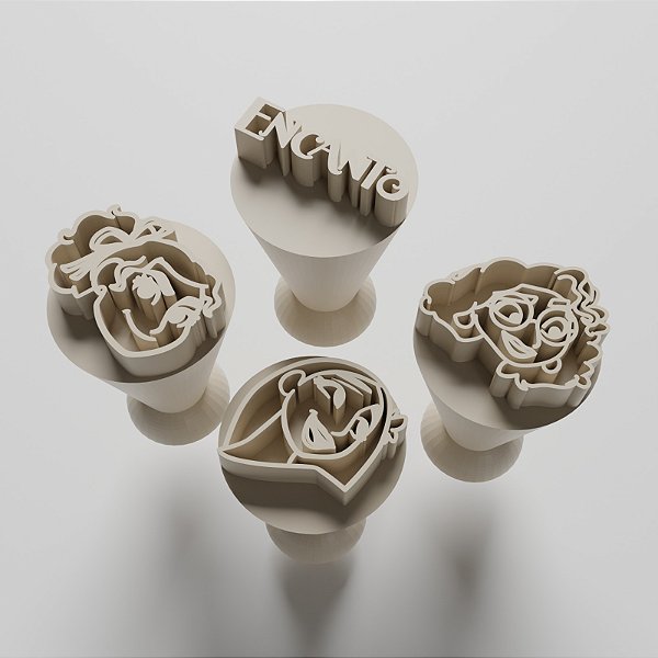 Kit 04 Carimbos para docinhos/brigadeiro - Encanto