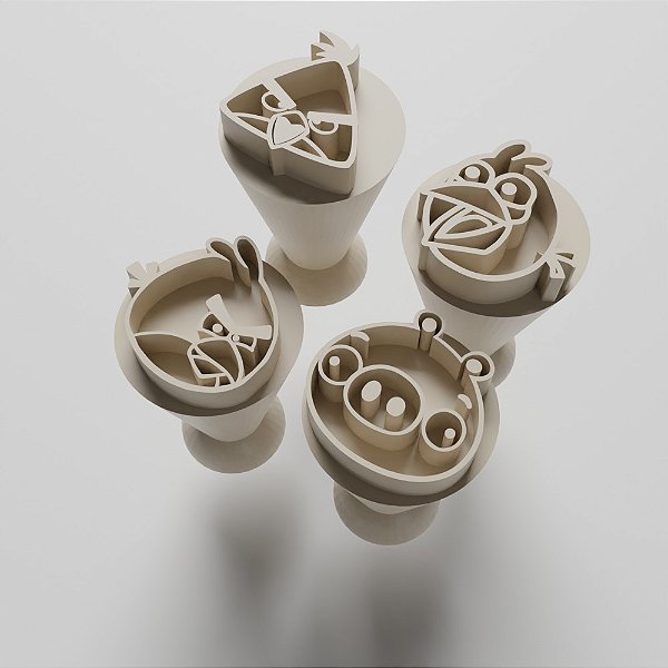 Kit 04 carimbos para docinhos/brigadeiro - Angry Birds