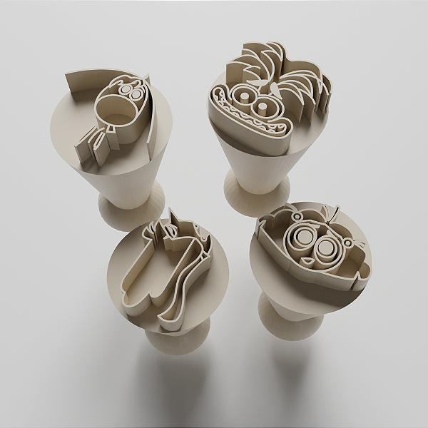 Kit com 04 Carimbos para docinhos/brigadeiro - Divertidamente 2