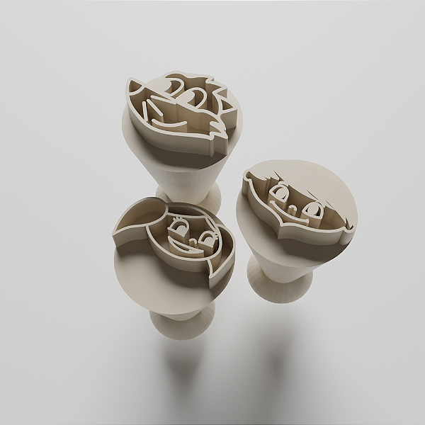 Kit com 03 Carimbos para docinhos/brigadeiro - Show da Luna