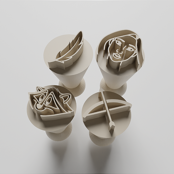 Kit com 04 Carimbos para docinhos/brigadeiro - Pocahontas