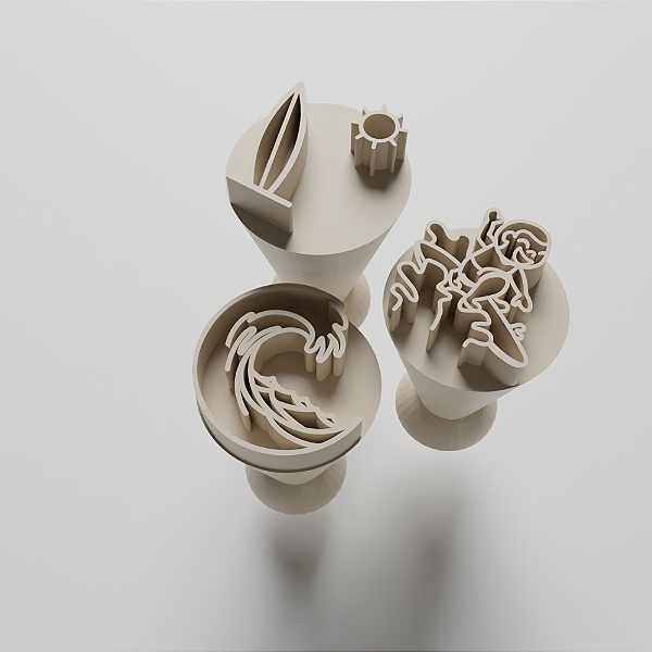 Kit com 03 Carimbos para docinhos/brigadeiro - Surf