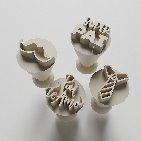 Kit com 04 Carimbos para docinhos/brigadeiro - Dia dos Pais 2