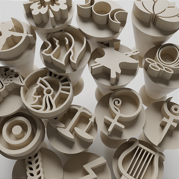 Kit com 16 Carimbos para docinhos/brigadeiro - Deuses do Olimpo