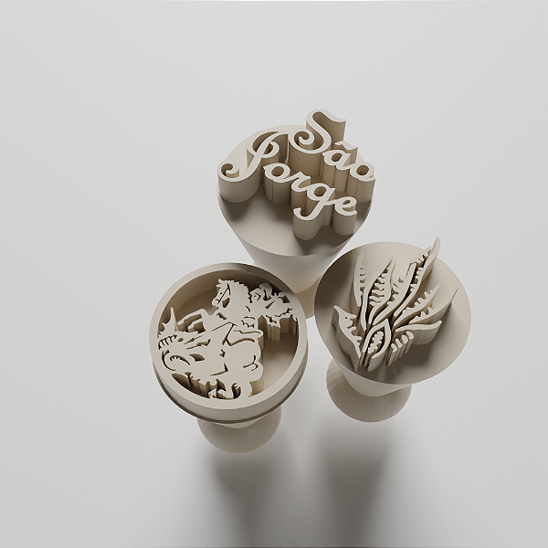 Kit com 03 Carimbos para docinhos/brigadeiro - São Jorge