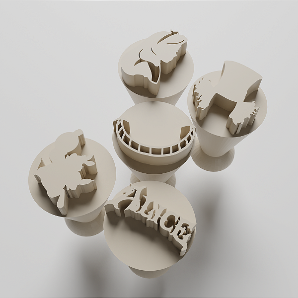 Kit 05 carimbos para docinhos/brigadeiro - Alice no Pais das Maravilhas 1