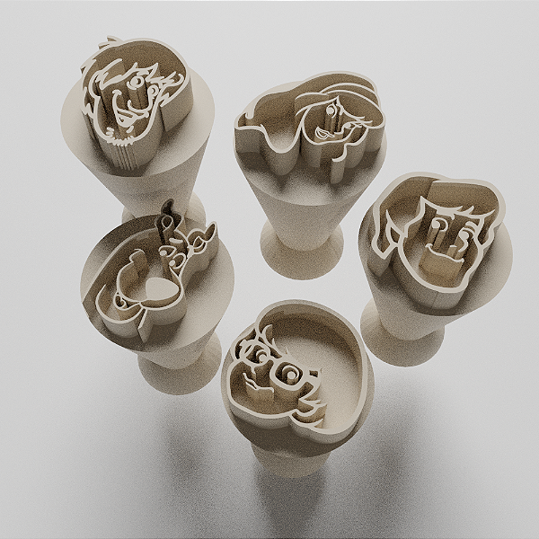 Kit com 05 Carimbos para docinhos/brigadeiro - Scooby Doo