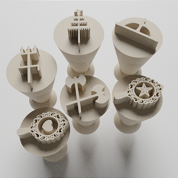 Kit com 06 Carimbos para docinhos/brigadeiro - Orixás 1