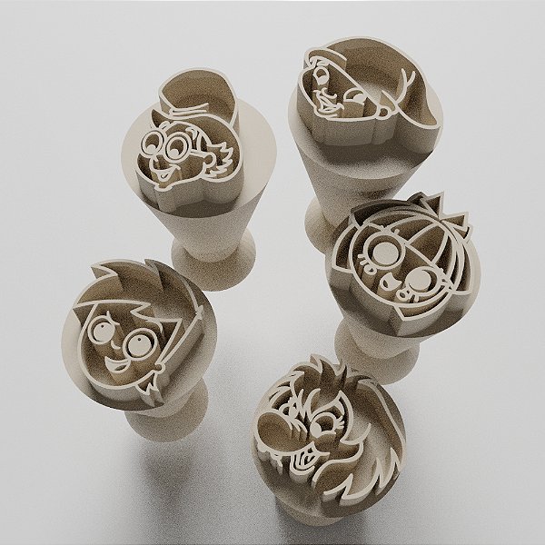 Kit com 05 Carimbos para docinhos/brigadeiro - Sitio Pica Pau Amarelo