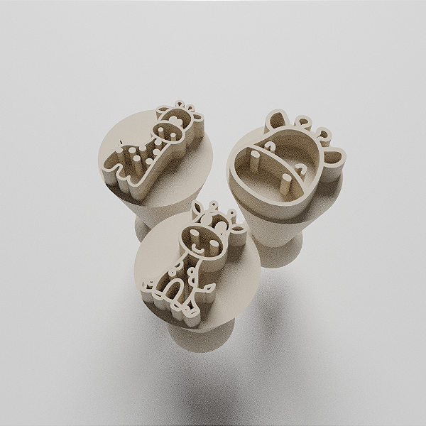 Kit com 03 Carimbos para docinhos/brigadeiro - Girafas