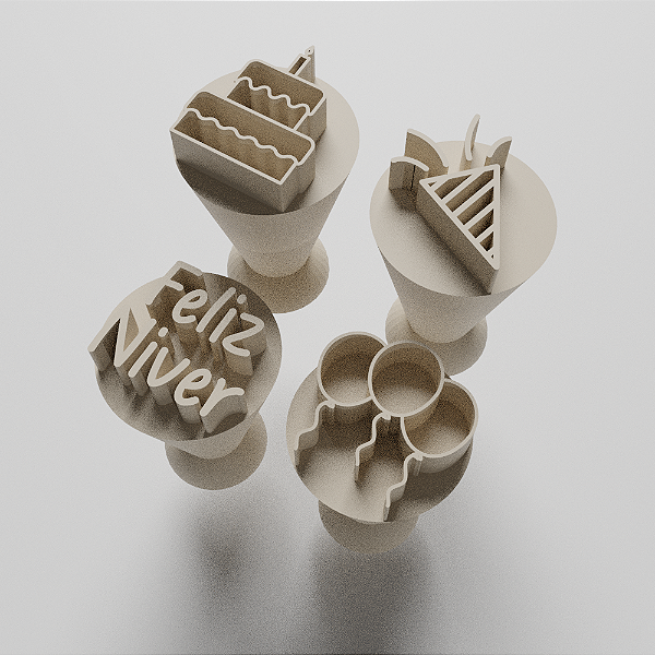 Kit 04 Carimbos para docinhos/brigadeiro - Aniversario