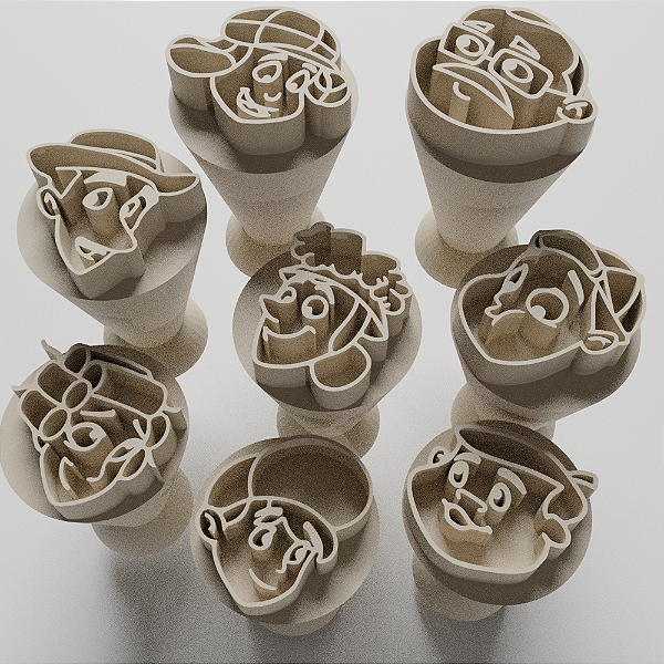 Kit 08 Carimbos para docinhos/brigadeiro - Chaves