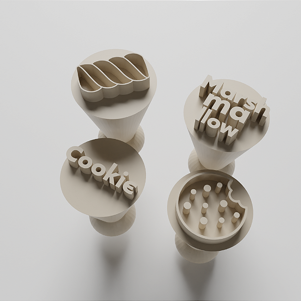 Kit 04 Carimbos para docinhos/brigadeiro - Cookie