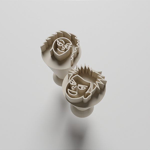 Kit com 02 Carimbos para docinhos/brigadeiro - Sharkboy e Lavagirl