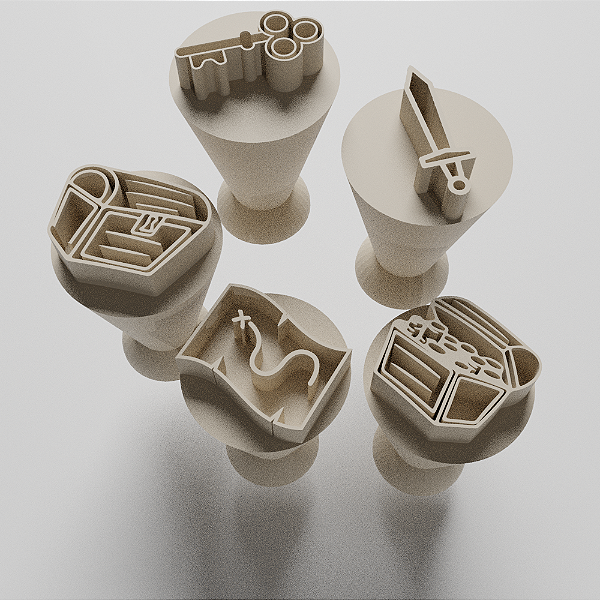 Kit 05 Carimbos para docinhos/brigadeiro - Caça Tesouro