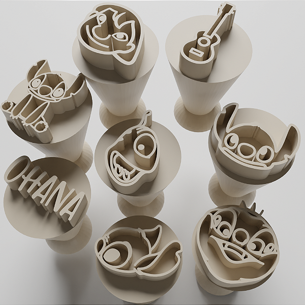 Kit com 08 Carimbos para docinhos/brigadeiro - Lilo e Stitch 1