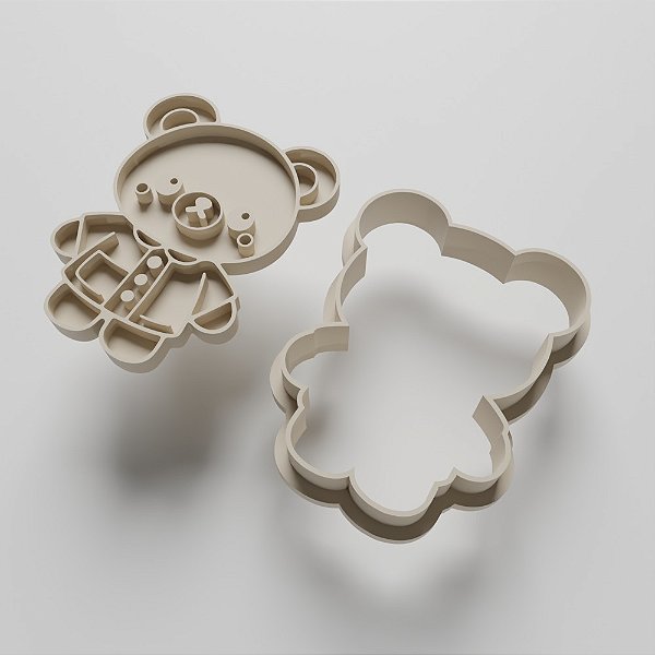 KIT CORTADOR E MARCADOR DE BOLACHA/PASTA AMERICANA - URSINHO