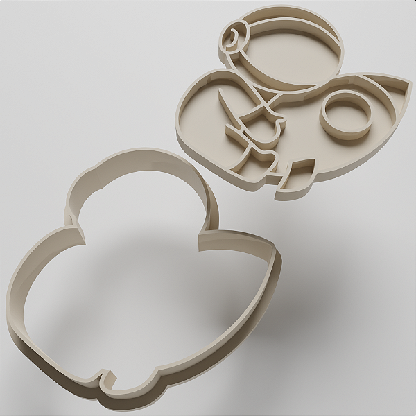 KIT CORTADOR E MARCADOR DE BOLACHA/PASTA AMERICANA - ASTRONAUTA