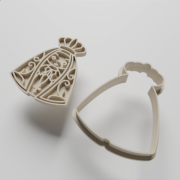 KIT CORTADOR E MARCADOR DE BOLACHA/PASTA AMERICANA - SANTA