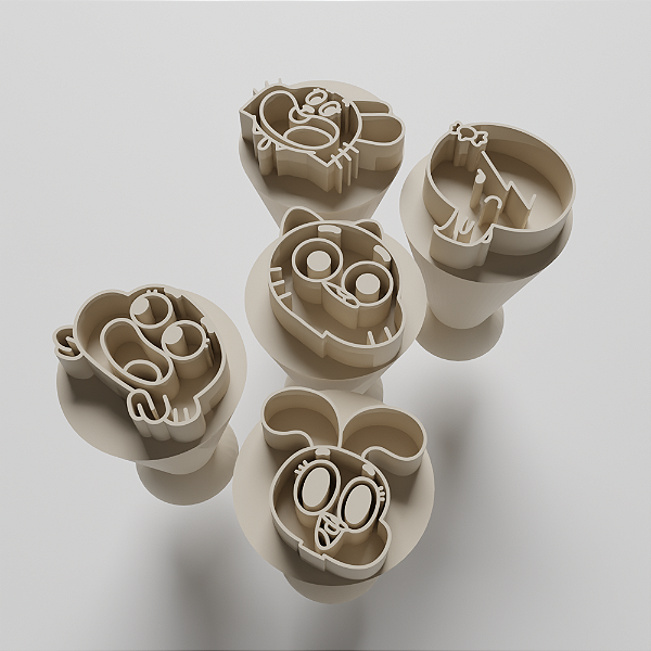 Kit com 05 Carimbos para docinhos/brigadeiro - Gumball