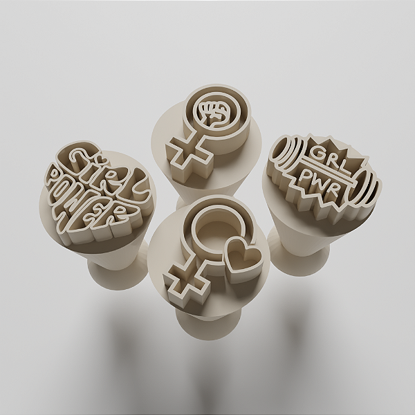 Kit com 04 Carimbos para docinhos/brigadeiro - Dia da Mulher 2