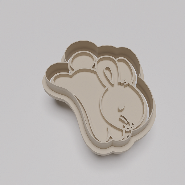 Cortador e Marcador para Biscuit, Bolachas e Pasta Americana - Coelho Pulando