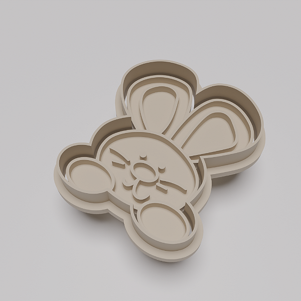 Cortador e Marcador para Biscuit, Bolachas e Pasta Americana - Coelho Orelhudo