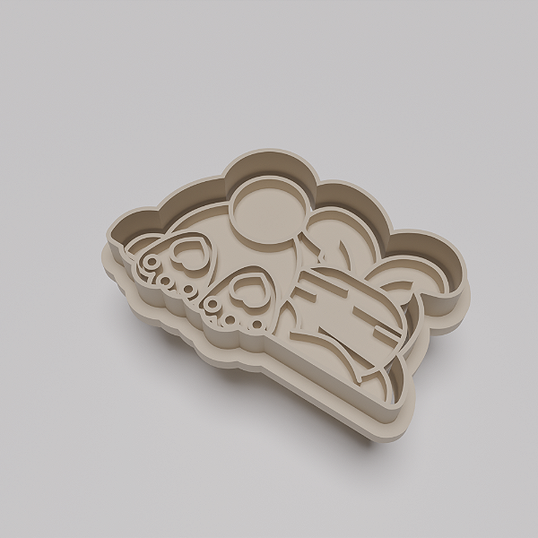 Cortador e Marcador para Biscuit, Bolachas e Pasta Americana - Coelho na Terra