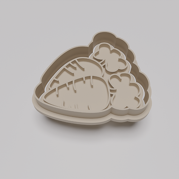 Cortador e Marcador para Biscuit, Bolachas e Pasta Americana - Duas Cenouras