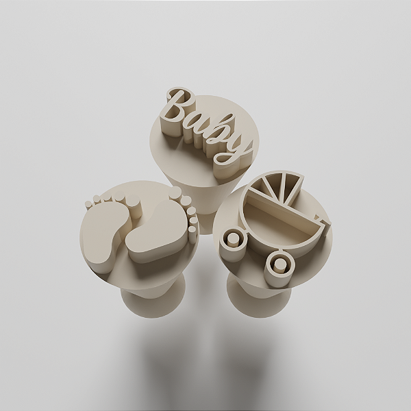 Kit com 03 carimbos para brigadeiro/docinho - Baby