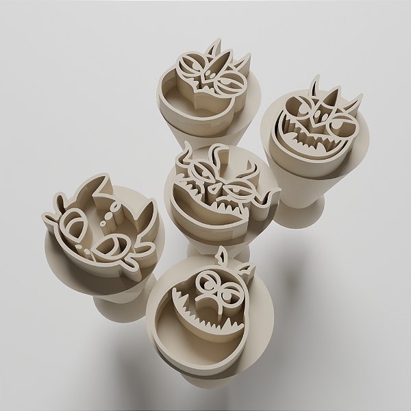 Kit com 05 Carimbos para docinhos/brigadeiro - Dragões Como Treinar Seu Dragão