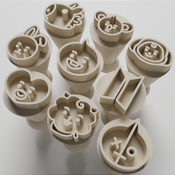 Kit com 09 carimbos para docinhos/brigadeiro - BTS