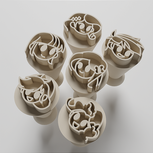 Kit com 06 Carimbos para docinhos/brigadeiro - My Little Pony Humanas