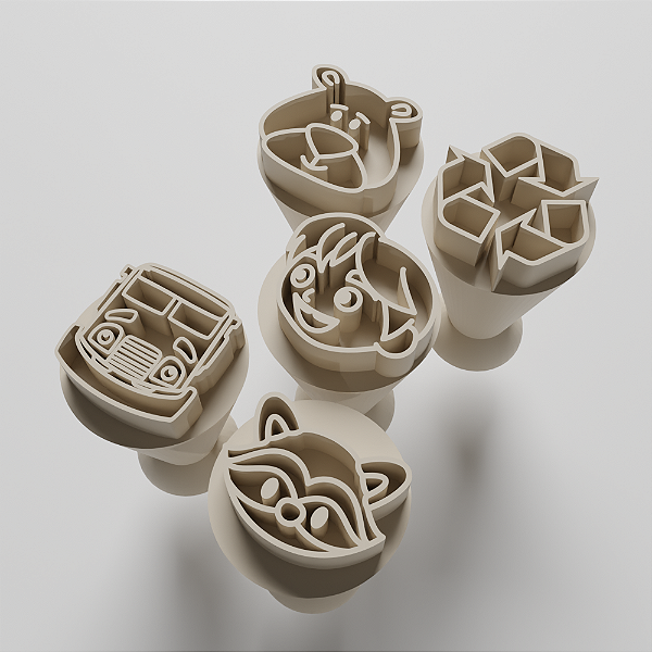 Kit com 05 Carimbos para docinhos/brigadeiros - Zé Coleta