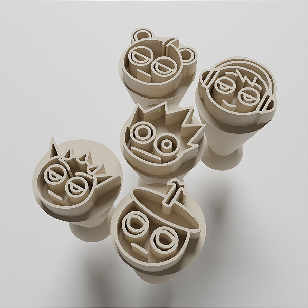 Kit com 05 Carimbos para docinhos/brigadeiro - Sprunki Game