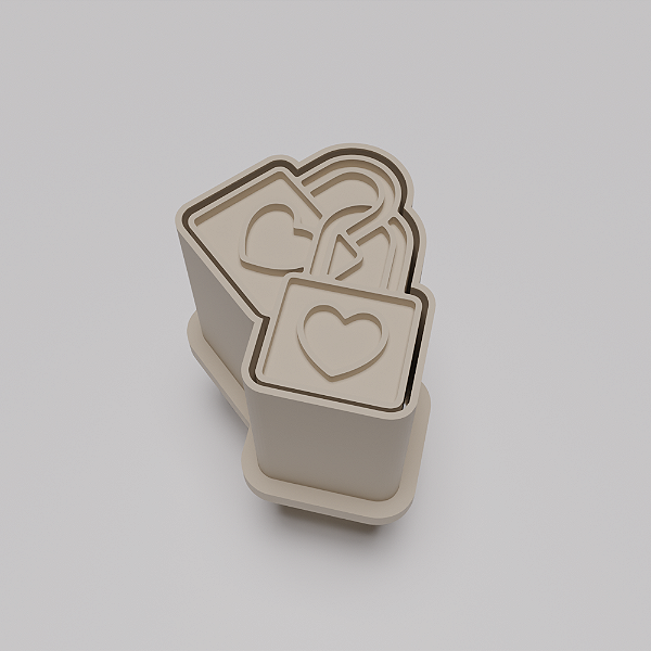 Ejetor e modelador de docinhos/brigadeiro - Cadeado Coração