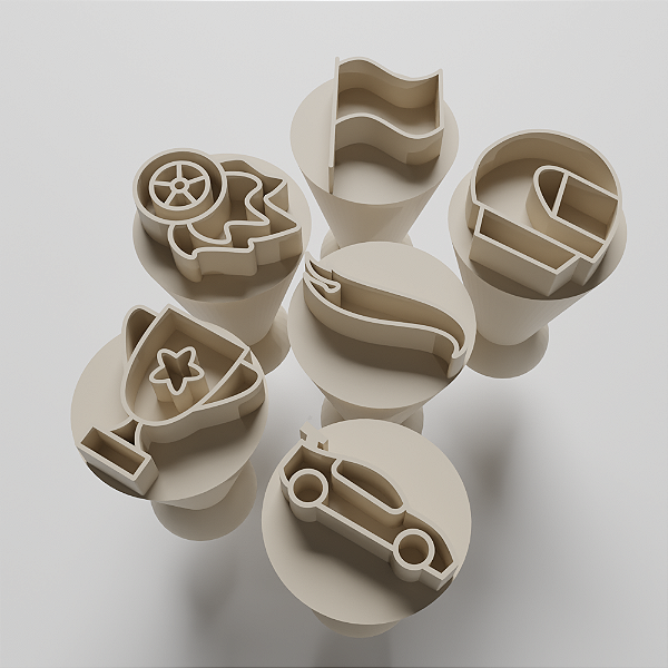 Kit com 06 Carimbos para docinhos/brigadeiro - Hotwheels 2