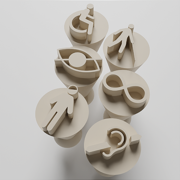 Kit com 06 carimbos para docinhos/brigadeiro - Acessibilidade