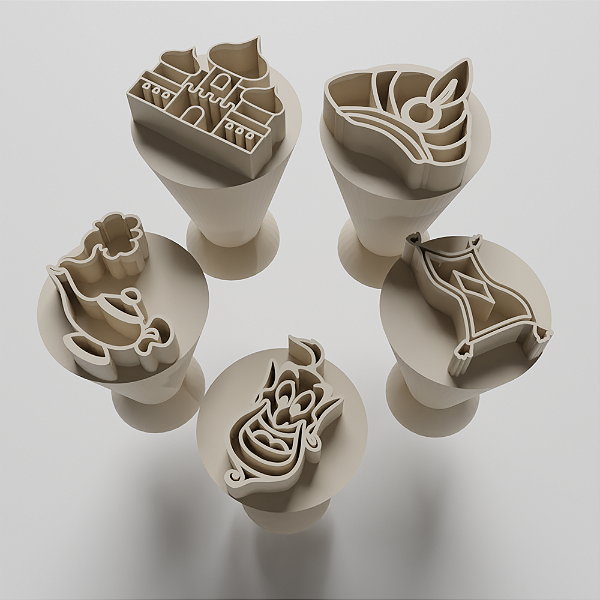 Kit com 5 Carimbos para docinhos/brigadeiros - Aladim
