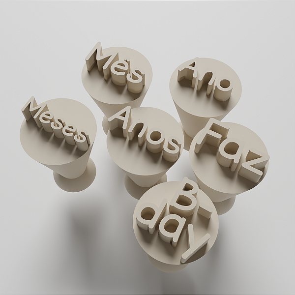 Carimbos para docinhos/brigadeiro - Ano/Anos/Mês/Meses/Faz e B-Day 1