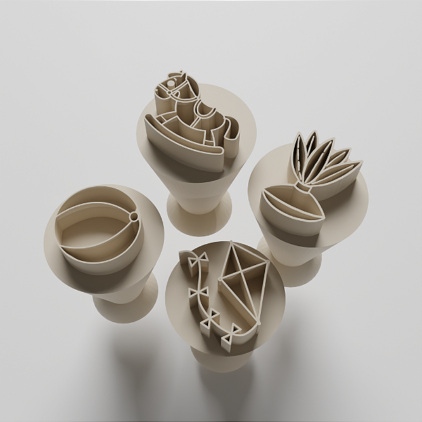 Kit com 04 Carimbos para docinhos/brigadeiro - Brinquedos 1