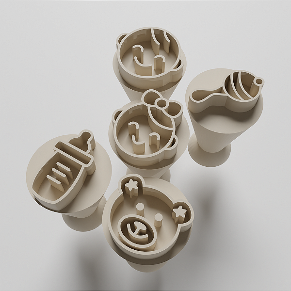 Kit com 05 Carimbos para docinhos/brigadeiro - Chá de bebe 2